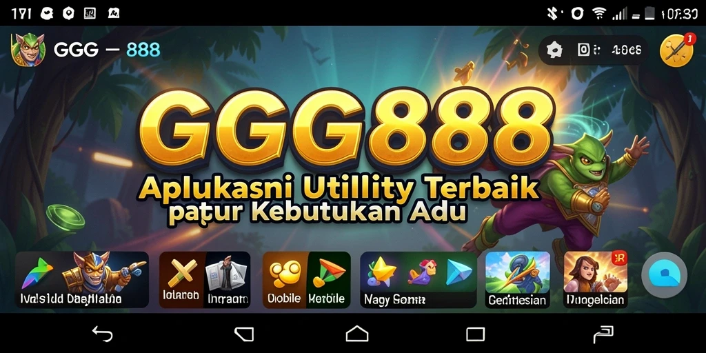 Tampilan utama GGG888 dengan fitur Utility yang lengkap.