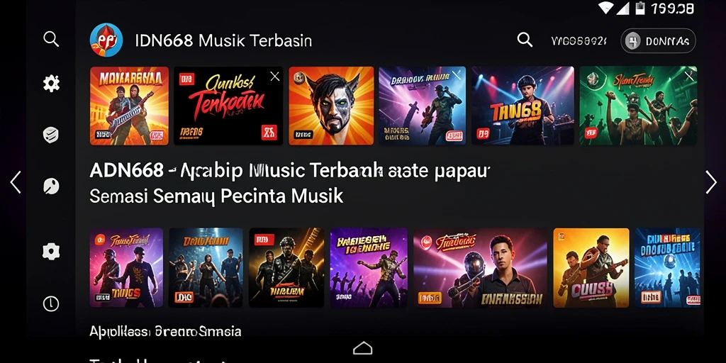 Screenshot gameplay IDN668 menampilkan berbagai fitur interaktif musik.