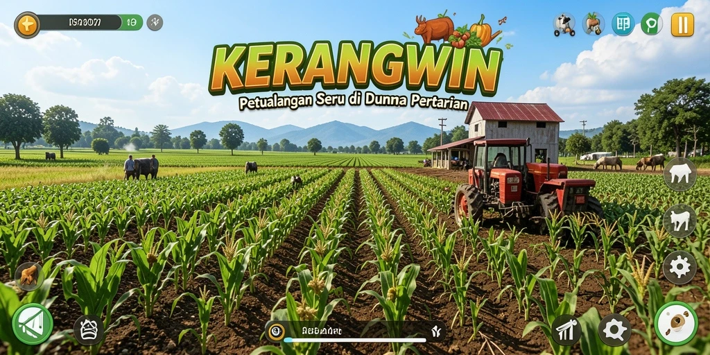 Tampilan gameplay menarik di dunia pertanian KERANGWIN.