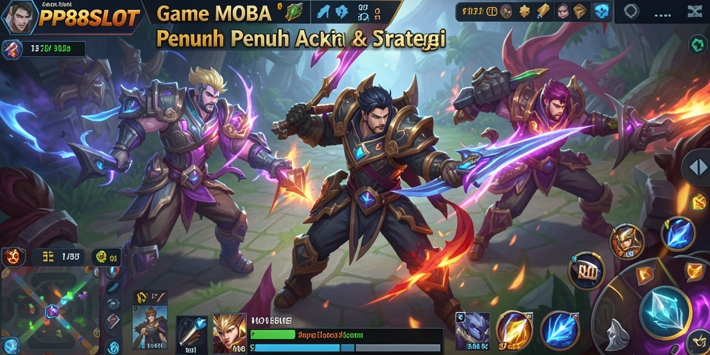 Tampilan menarik dari gameplay seru PP88SLOT di arena MOBA.