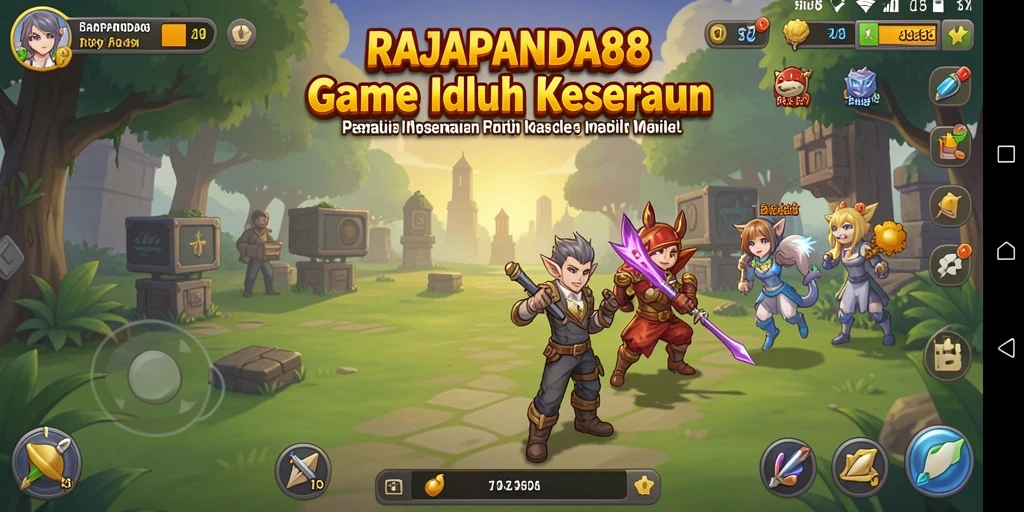 Tangkapan layar menunjukkan keseruan gameplay Idle RAJAPANDA88.